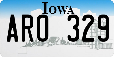 IA license plate ARO329