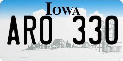 IA license plate ARO330