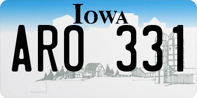 IA license plate ARO331