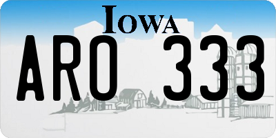 IA license plate ARO333