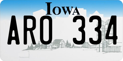 IA license plate ARO334