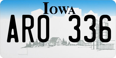 IA license plate ARO336
