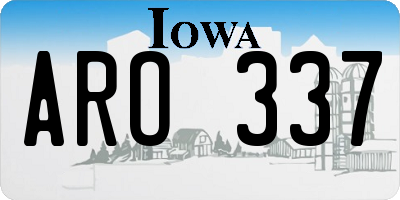 IA license plate ARO337