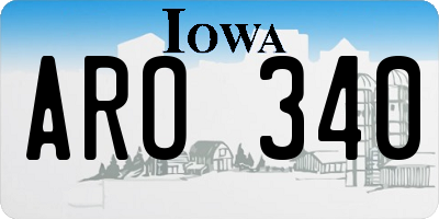 IA license plate ARO340