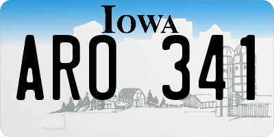 IA license plate ARO341