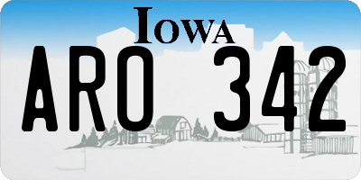 IA license plate ARO342