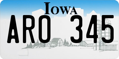 IA license plate ARO345