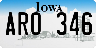 IA license plate ARO346