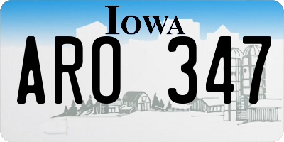 IA license plate ARO347