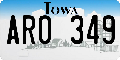 IA license plate ARO349