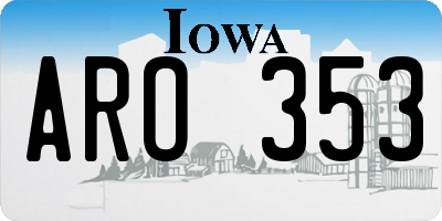 IA license plate ARO353