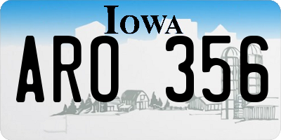 IA license plate ARO356