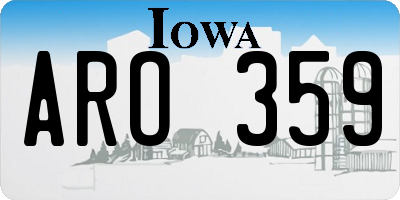 IA license plate ARO359