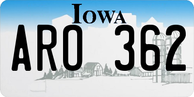 IA license plate ARO362