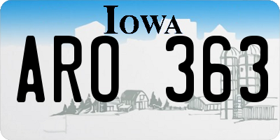 IA license plate ARO363