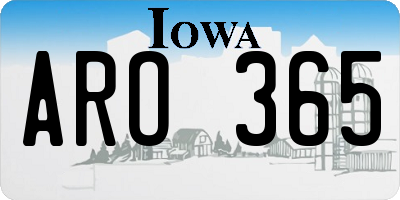 IA license plate ARO365