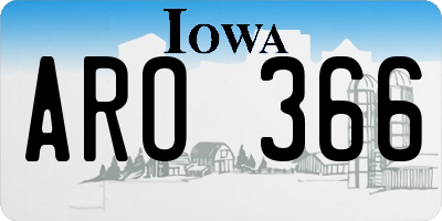 IA license plate ARO366