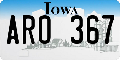 IA license plate ARO367