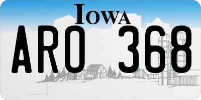 IA license plate ARO368
