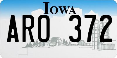 IA license plate ARO372