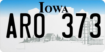 IA license plate ARO373