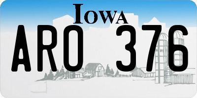 IA license plate ARO376