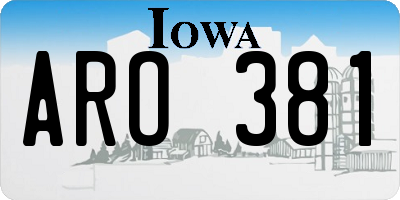 IA license plate ARO381