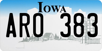IA license plate ARO383