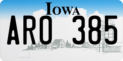 IA license plate ARO385