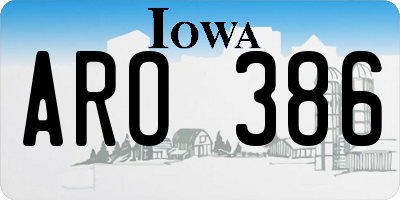 IA license plate ARO386