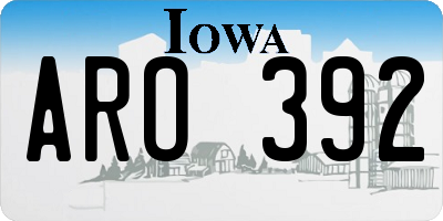 IA license plate ARO392