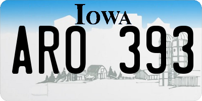 IA license plate ARO393