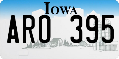 IA license plate ARO395