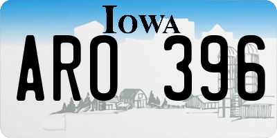 IA license plate ARO396