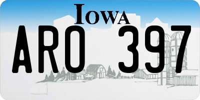 IA license plate ARO397