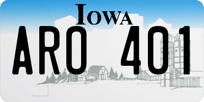 IA license plate ARO401