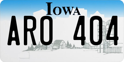 IA license plate ARO404