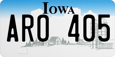 IA license plate ARO405