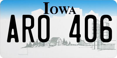 IA license plate ARO406