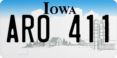 IA license plate ARO411