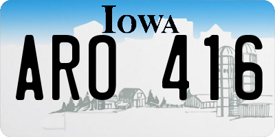 IA license plate ARO416
