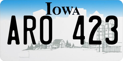 IA license plate ARO423