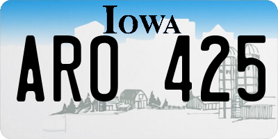 IA license plate ARO425