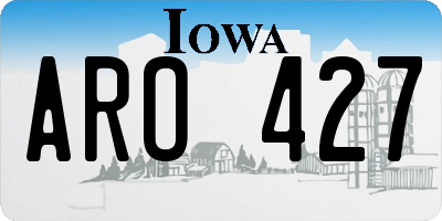 IA license plate ARO427