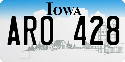 IA license plate ARO428
