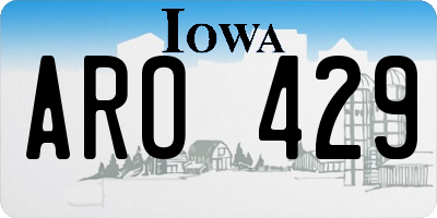 IA license plate ARO429
