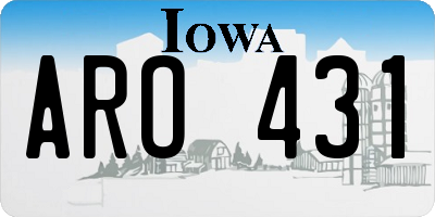 IA license plate ARO431