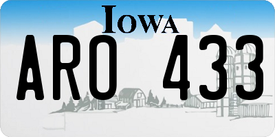 IA license plate ARO433