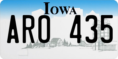 IA license plate ARO435