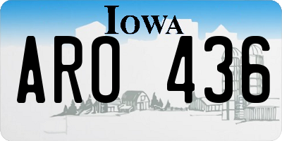 IA license plate ARO436